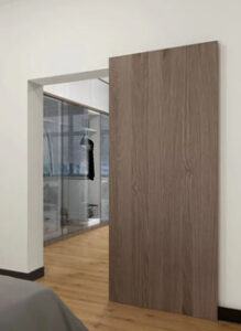 باب سحاب خشبي بنظام التعليق العلوي (Hidden Track)